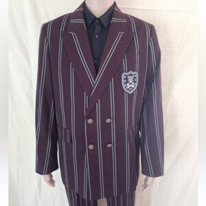 Men's Striped burgundy Blazer